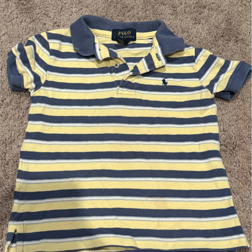 Polo by Ralph Lauren Blue and Yellow Striped Kids Shirt